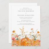 ÜBERRASCHENDES PARTY 95. Geburtstag Pumpkin-Wildbl Einladung (Vorne/Hinten)