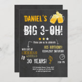 Überraschendes Party Cheers und Biere Geburtstag 3 Einladung (Vorne/Hinten)