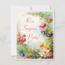 Überraschendes Party Dahlias Peonings Viktorianisc Einladung