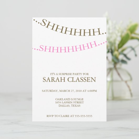 Überraschendes Party Einladung (Stehend Vorderseite)