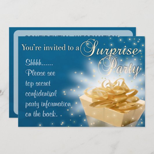 Überraschendes Party Einladung (Vorne/Hinten)