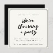 Überraschendes Party Einladung (Vorne/Hinten)