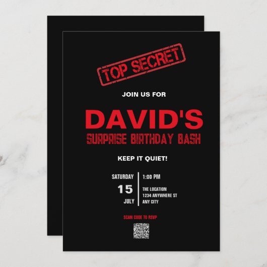 Überraschendes Party für seine Einladung mit QR-Co (Vorne/Hinten)