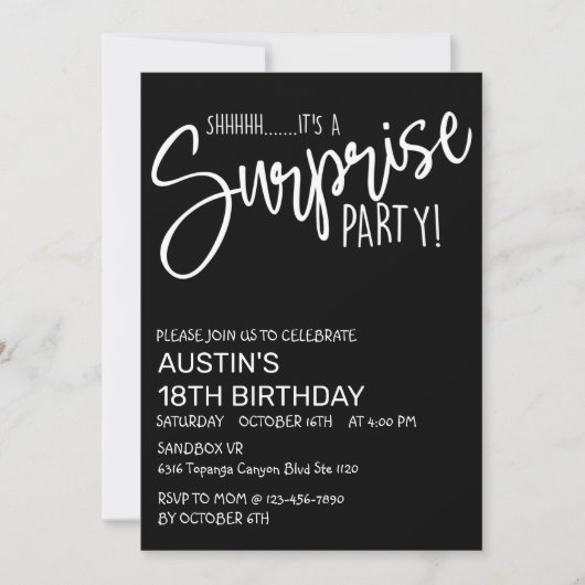 ÜBERRASCHENDES PARTY, GEBURTSTAG, JEDES ALTER, EIN (Vorderseite)