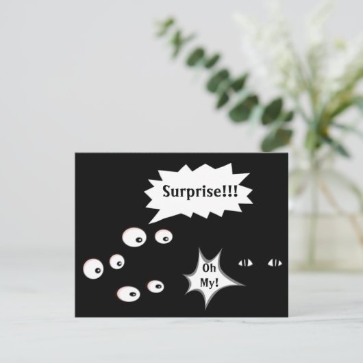 Überraschendes Party im Dunklen Saal Einladung (Stehend Vorderseite)