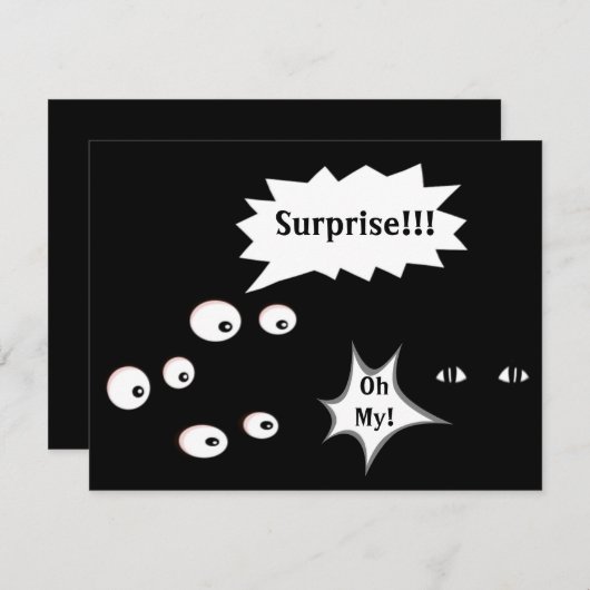 Überraschendes Party im Dunklen Saal Einladung (Vorne/Hinten)