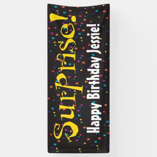 Überraschendes Party mit Konfetti Banner (Vertikal)