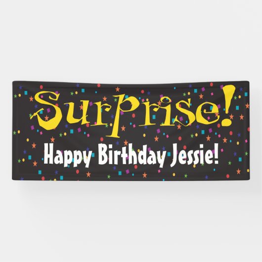 Überraschendes Party mit Konfetti Banner (Horizontal)