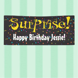 Überraschendes Party mit Konfetti Banner