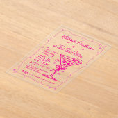 ÜBERRASCHENDES PARTY Pink Doodle Martini 100. Gebu Acryleinladungen (Ablage )