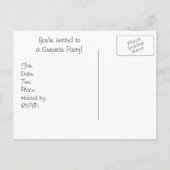 Überraschendes Party Postkarte Einladung (Rückseite)