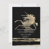 Überraschendes Party Schwarz Golden Brushes Unicor Einladung (Vorderseite)