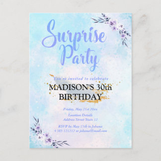 Überraschendes Party Wasserfarbenpastete Postkarte