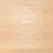 Überraschendes Party zum Hochzeitstag Acryleinladungen (Vorderseite)