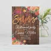 Überraschendes Rustikales Party Einladung (Stehend Vorderseite)