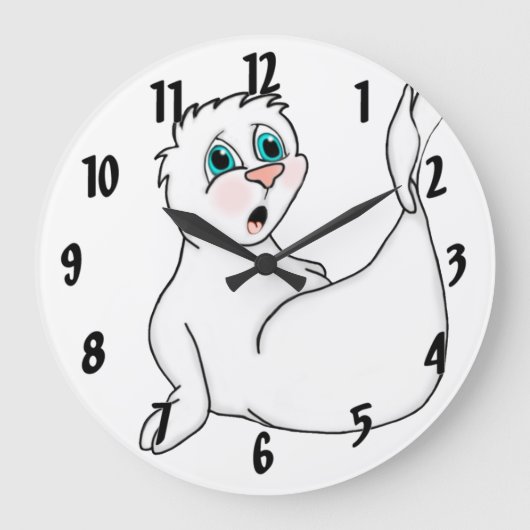 Überraschendes Siegel Große Wanduhr (Vorderseite)