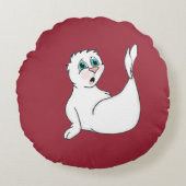 Überraschendes Siegel Rundwurfkissen Rundes Kissen (Vorderseite)