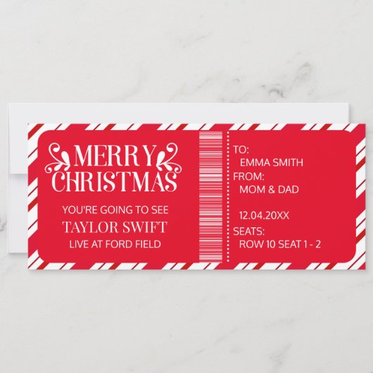 Überraschendes Weihnachtskonzert Ticket Weihnachte Einladung (Vorderseite)