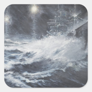 Überrascht durch Starshell Scharnhorst Kampf von Quadratischer Aufkleber