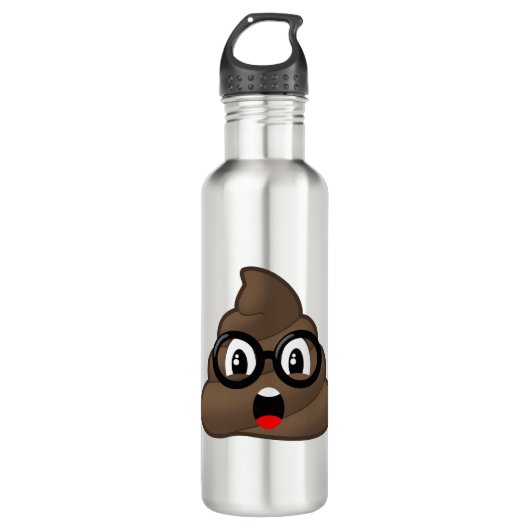 Überrascht kacken Sie Gläser Emoji Trinkflasche (Vorderseite)