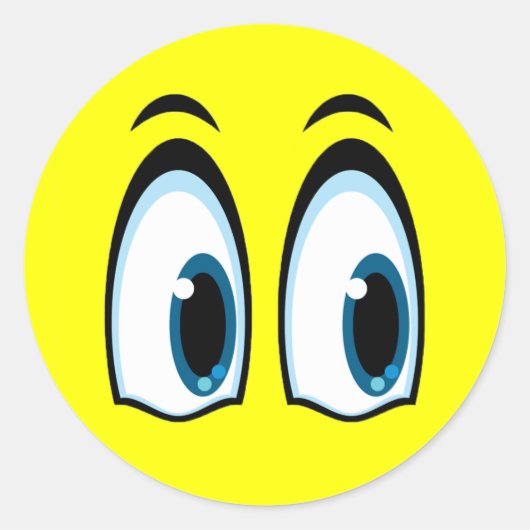 ÜBERRASCHTE AUGEN RUNDER AUFKLEBER (Vorderseite)