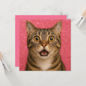 Überraschte Cat Grußkarte. Karte (Vorderseite/Rückseite Beispiel)