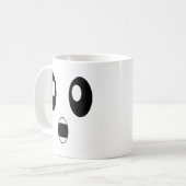 Überraschte Emoji entsetzte Emoticon-sprachlose Kaffeetasse (Vorderseite Links)