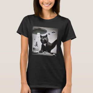 Überraschte, erkrankte Katze Selfie Ufo Funny Cat  T-Shirt