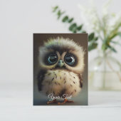 Überraschte Owlet. Postkarte (Stehend Vorderseite)