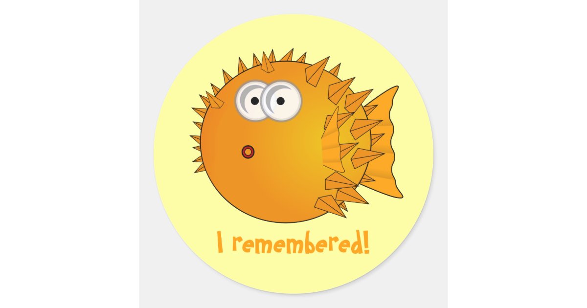 Uberraschte Puffer Fische Lustige Spruche Runder Aufkleber Zazzle De