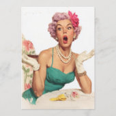 Überraschte Retro-Glamour-Lady Einladung (Vorderseite)