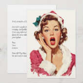 Überraschte Retro-Weihnachts-Pin-Up Einladung (Vorne/Hinten)