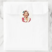 Überraschte Retro-Weihnachts-Pin-Up Runder Aufkleber (Tasche)