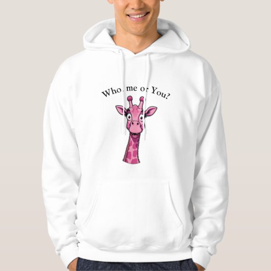 Überraschte rosa Giraffe Hoodie (Vorderseite)