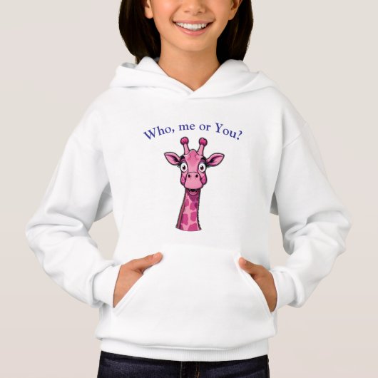 Überraschte Rosa Giraffe Hoodie (Vorderseite)