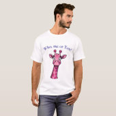 Überraschte rosa Giraffe T-Shirt (Vorne ganz)