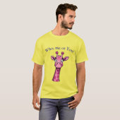 Überraschte Rosa Giraffe T-Shirt (Vorne ganz)