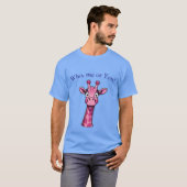 Überraschte Rosa Giraffe T-Shirt (Vorne ganz)
