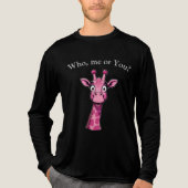 Überraschte Rosa Giraffe Tri-Blend Shirt (Vorderseite)