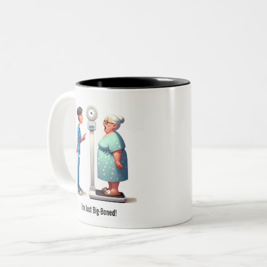 Überraschte Senior vs Evil Scale Zweifarbige Tasse (Vorderseite Links)