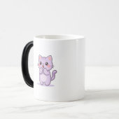 Überraschte süße Cartoon-Katze Verwandlungstasse (Vorderseite Links)