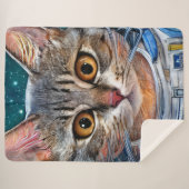 Überraschte Weltraumkatze Sherpadecke (Vorderseite (Horizontal))