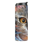 Überraschte Weltraumkatze Thermosbecher (Nach links gedreht)