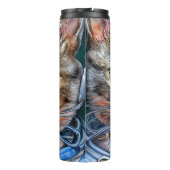 Überraschte Weltraumkatze Thermosbecher (Rückseite)