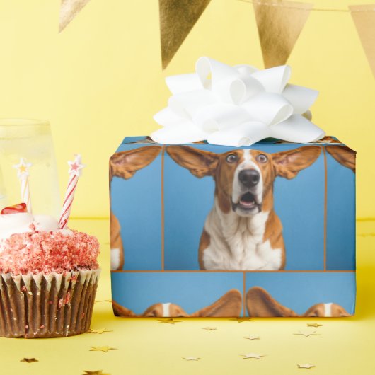 Überraschter Basset Hound Geschenkpapier (Geburtstagsparty)