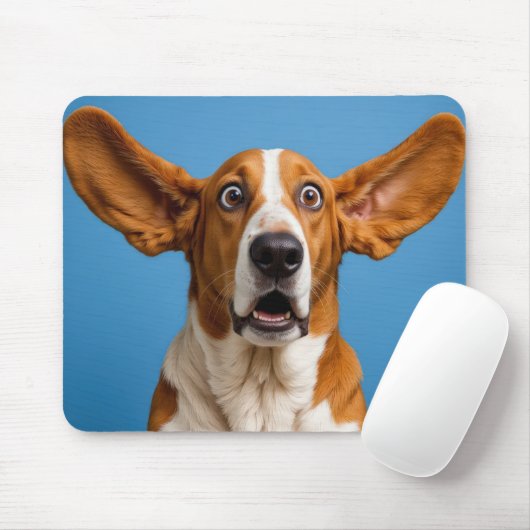 Überraschter Basset Hound Mousepad (Mit Mouse)