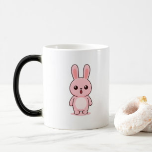 Überraschter Hase Minimal Kawaii Stil Verwandlungstasse