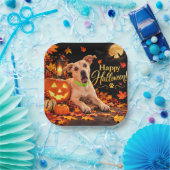 Überraschter Hund Frohes Halloween Pappteller (Party)