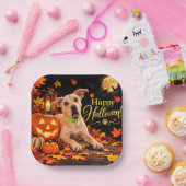 Überraschter Hund Frohes Halloween Pappteller (Party)