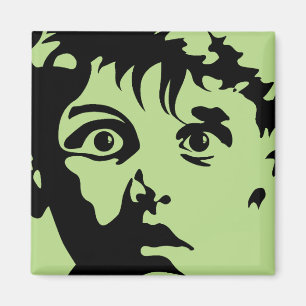Überraschter Junge Grafik Kunst Schablone Kühlschr Magnet